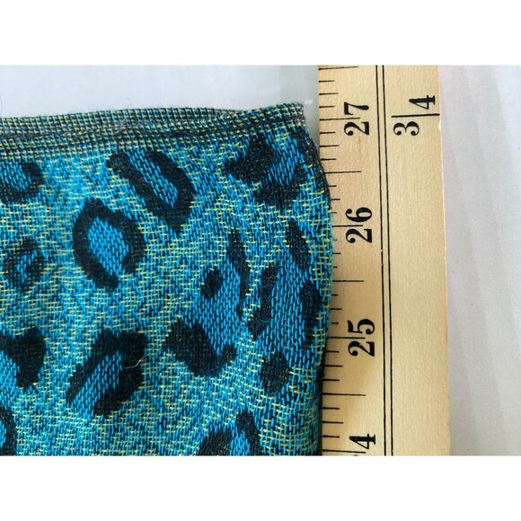 Rikka Womens Blue Animal Print Fringed Scarf One Size Boho Mobwife Whimsigoth - Picture 6 of 6